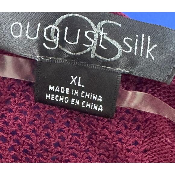 August Silk Large Open Front Cardigan Sweater 100% Rayon Purple Lightweight - Picture 3 of 7